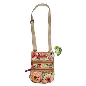 Lily Bloom Floral Poppy Multi Pocket Crossbody Bag